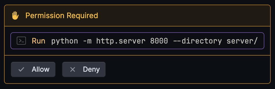 Permission Request for Executing Shell Command